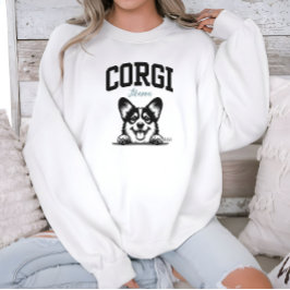Sudadera Guión de estilo universitario para mamá Corgi