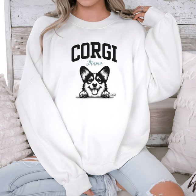 Sudadera Guión de estilo universitario para mamá Corgi (Subido por el creador)