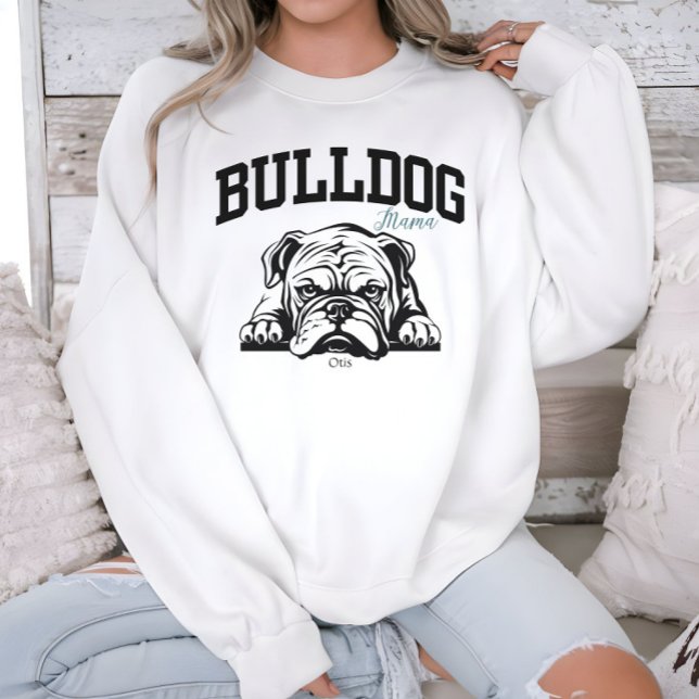 Sudadera Guión estilo Varsity Bulldog Mama Dog Love (Subido por el creador)