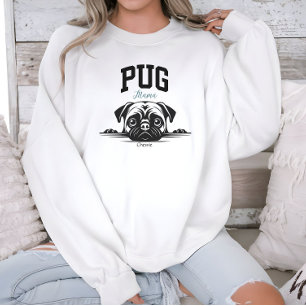 Sudadera Guión estilo Varsity estilo universitario Pug Mama