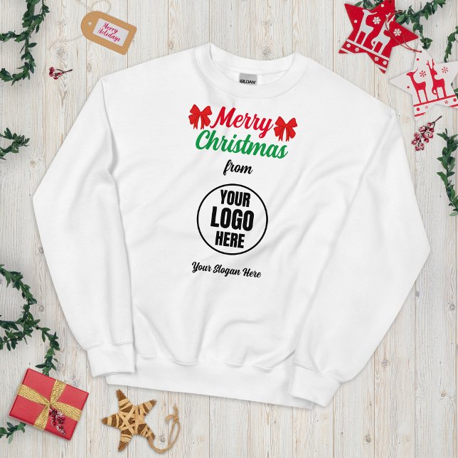 Sudadera Guión rojo y verde Feliz Navidad y eslogan del log (Subido por el creador)