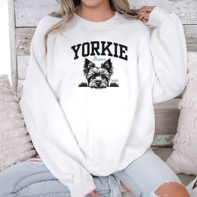 Sudadera Guión Yorkie Mama con estilo de variación de unive (Subido por el creador)