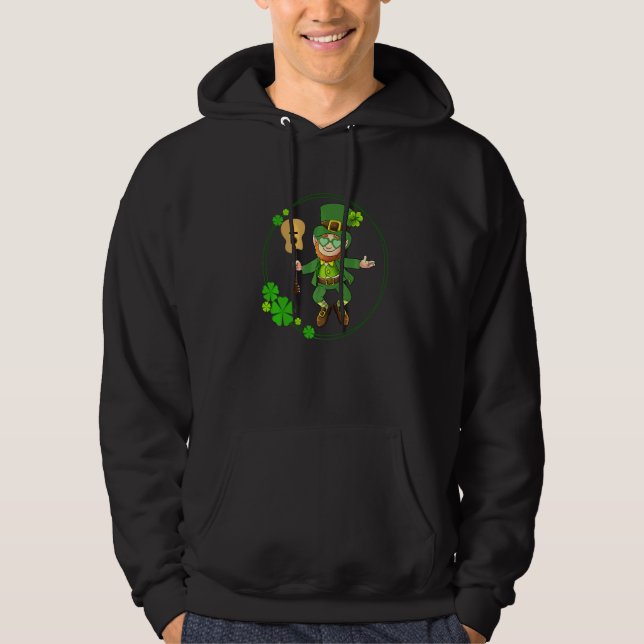 Sudadera Guitar Leprechaun St Patricks Day Guitar Player Ir (Anverso)