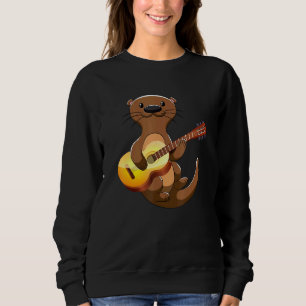 Sudadera Guitar Otter Animal Niños Guitaristas Hombres Arte