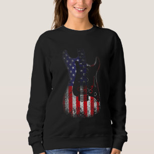 Sudadera Guitaris Retro De La Guitarra De La Bandera De Est