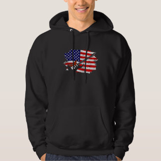 Sudadera Guitarista de guitarra vintage Bandera Estadounide