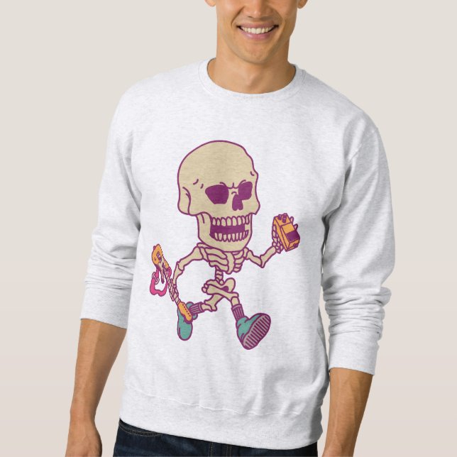 Sudadera Guitarista de los Rockeros de Skeleton (Anverso)