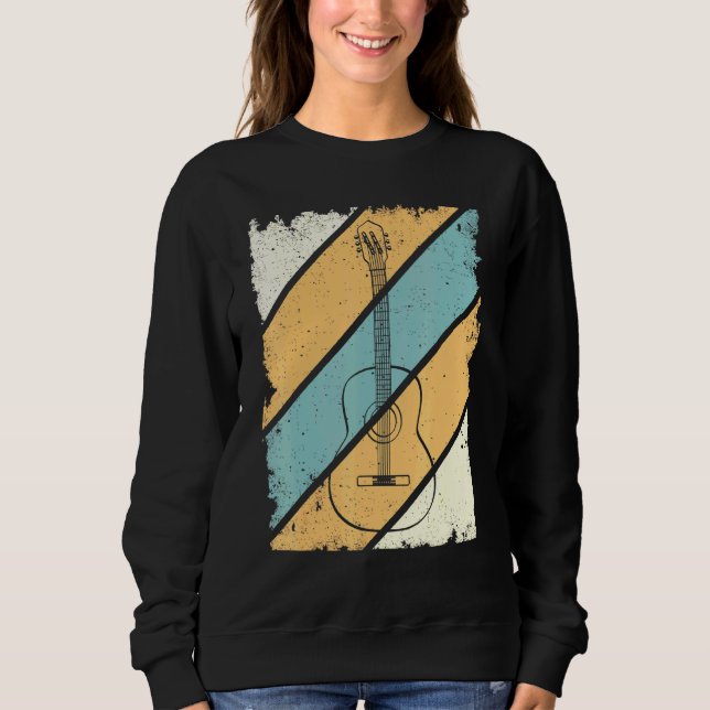 Sudadera Guitarista Guitariano Retro Diseño Música (Anverso)