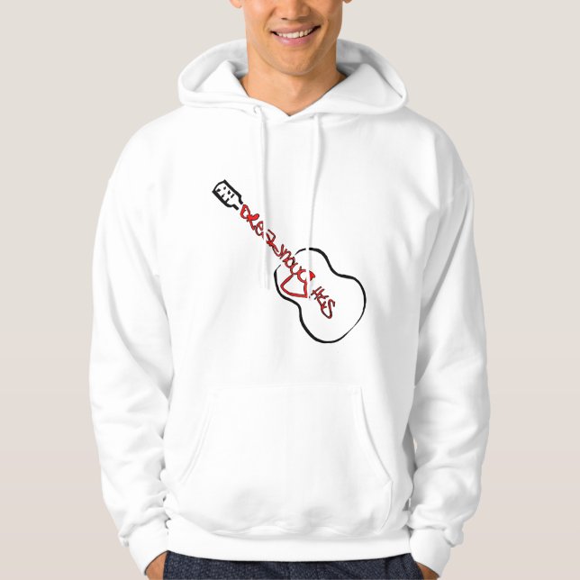 Sudadera Guitarra Acústica Resumen Logo rojo (Anverso)