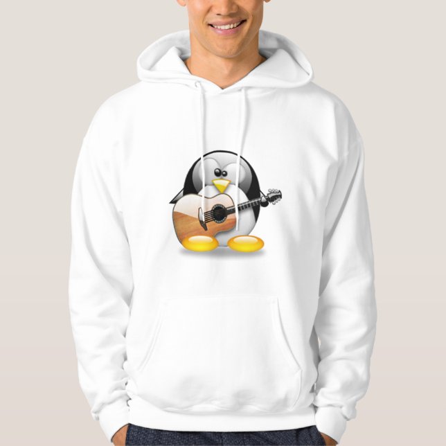 Sudadera Guitarra acústica Tux (Linux Tux) (Anverso)