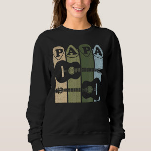Sudadera Guitarra Acústica Vintage Papa Elige Música De Gui