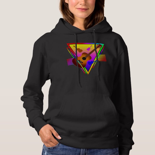Sudadera Guitarra Colorida Retro (Anverso)