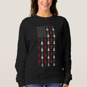 Sudadera Guitarra de la bandera americana 4 de julio vintag