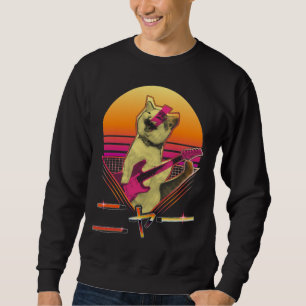 Sudadera Guitarra eléctrica de vaporwave japonesa tocando 