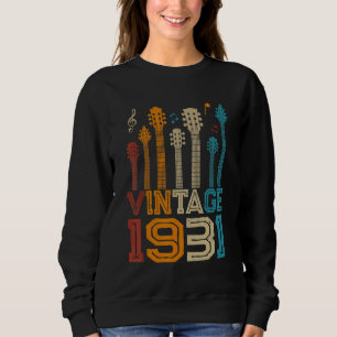 Sudadera Guitarra Guitarista 91ª Vintage de cumpleaños 1931