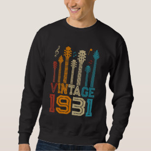 Sudadera Guitarra Guitarista 91ª Vintage de cumpleaños 1931