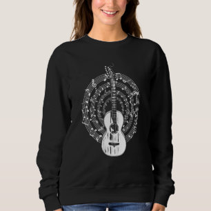 Sudadera Guitarra retro acústica música notas música guitar
