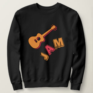 Sudadera Guitarra Roca, Música Jam Style, Naranja y Arte Ro