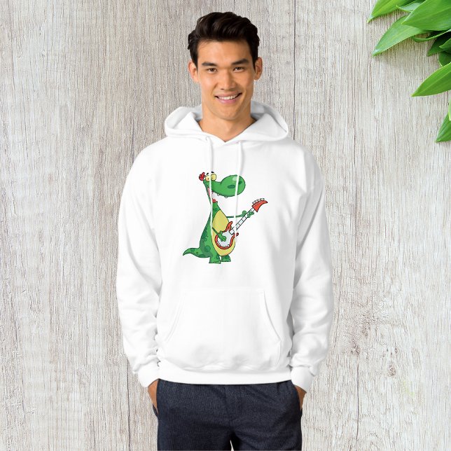 Sudadera Guitarra Tocando Dinosaurio Mens Hoodie (Subido por el creador)