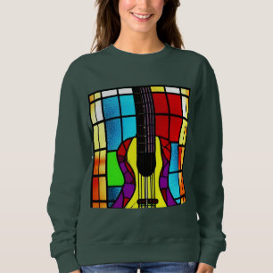 Sudadera Guitarra vintage en vidrio manchado