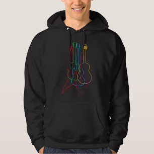 Sudadera Guitarras Coloridas Eléctricas Acústicas Clásicas