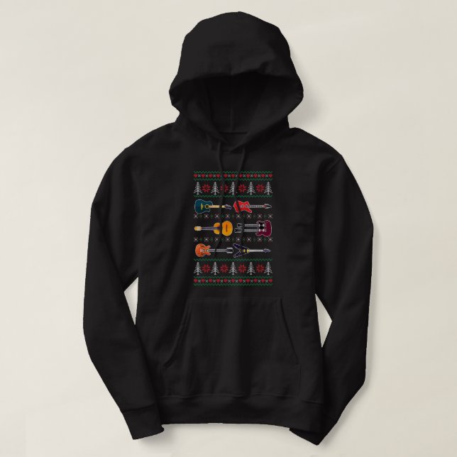 Sudadera Guitarras Feliz Navidad (Diseño del anverso)
