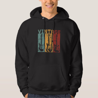 Sudadera Guitarras vintage para músicos y guitarristas blan