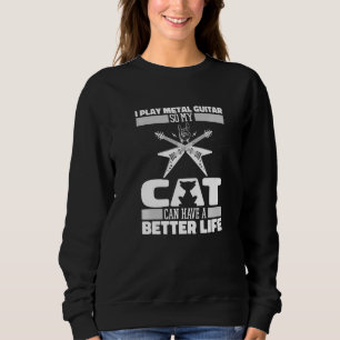 Sudadera Guitarrista Cat Electric Guitarra Metal