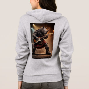Sudadera Guitarrista de Rhino con kilt rockeando