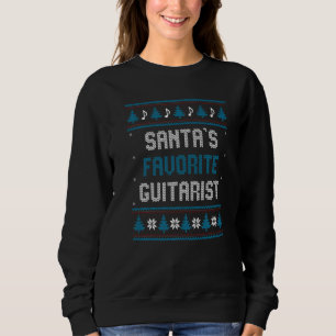 Sudadera Guitarrista favorito de Santa guitarra de Navidad