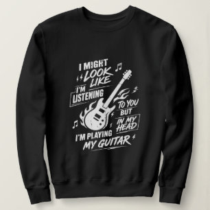 Sudadera Guitarrista Femenina Divertida Tocando Guitarra En