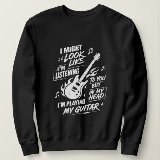 Sudadera Guitarrista Femenina Divertida Tocando Guitarra En