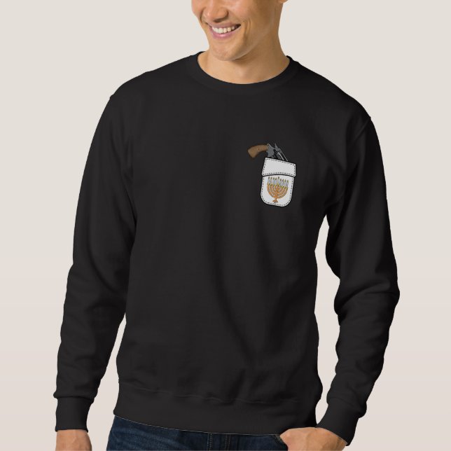 Sudadera Gun Pocket Hanukkah Cool Menorah Chanukah Jewish H (Anverso)