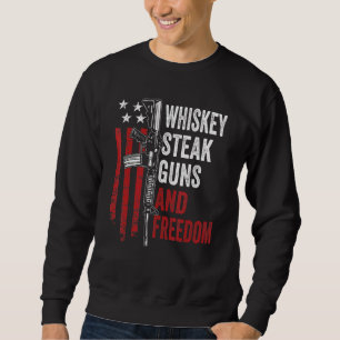 Sudadera Guns Whiskey Beer And Freedom Drinking Usa Gun O
