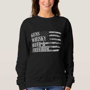 Sudadera Guns Whiskey Beer Y Freedom Veteran American Fla