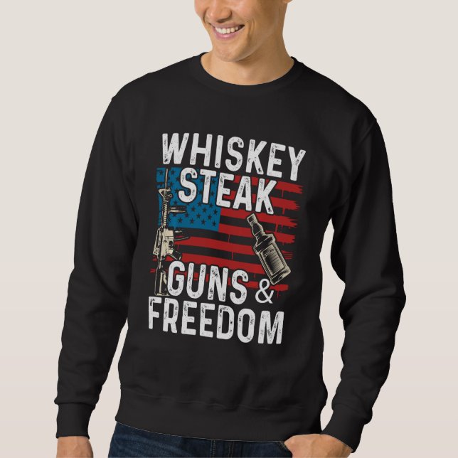 Sudadera Guns Whiskey Steak Freedom Whiskey Bourbon (Anverso)