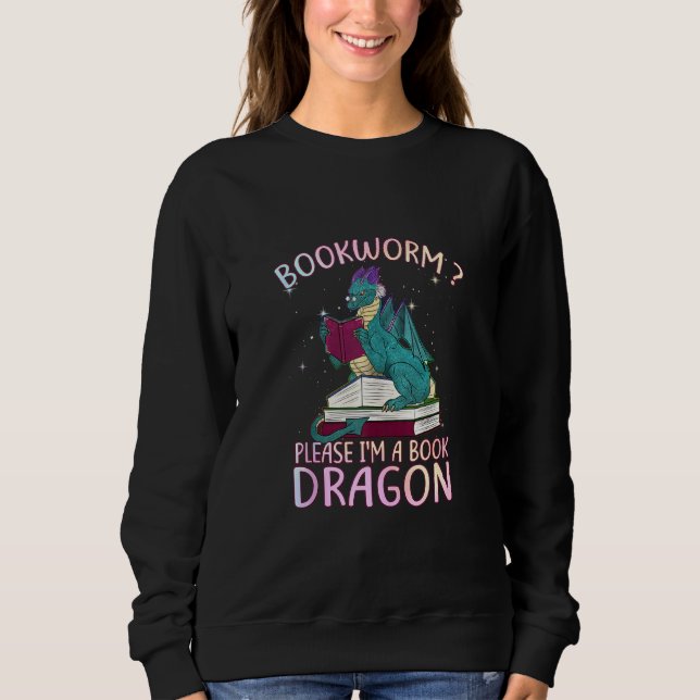 Sudadera Gusano de libros Por favor soy un dragón de libros (Anverso)
