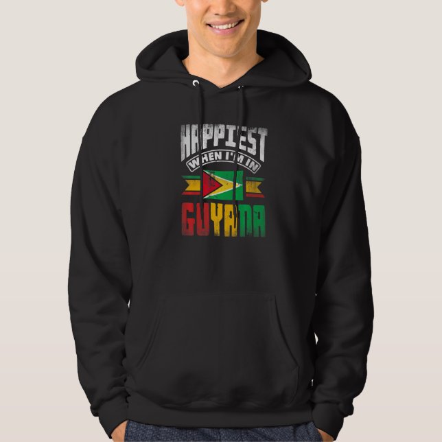 Sudadera Guyana Guyanese Guyana Flag Happiest When Im In Gu (Anverso)