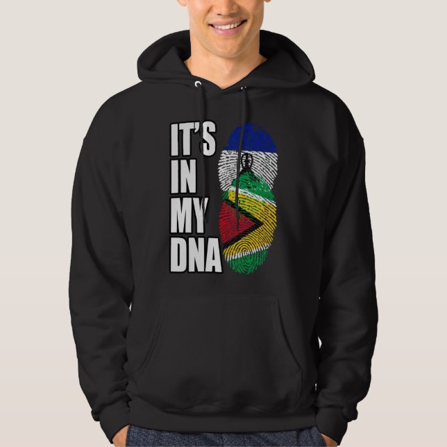 Sudadera Guyanese And Basotho Mix DNA Heritage Flag (Anverso)