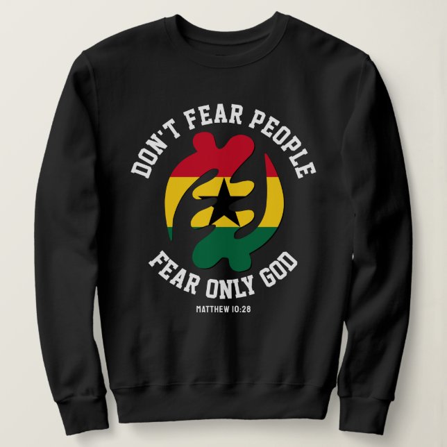 Sudadera Gye Nyame Adinkra SÓLO TEME DIOS Christian Ghana (Anverso del diseño)
