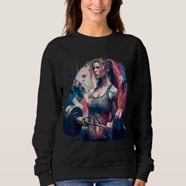 Sudadera Gym Girl Women Fitness Weightlifting Bodybuilding  (Anverso)