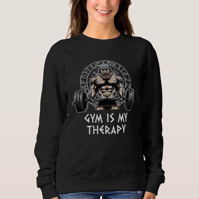 Sudadera Gym Is My Therapy Workout Sayings Fitness Quotes H (Anverso)