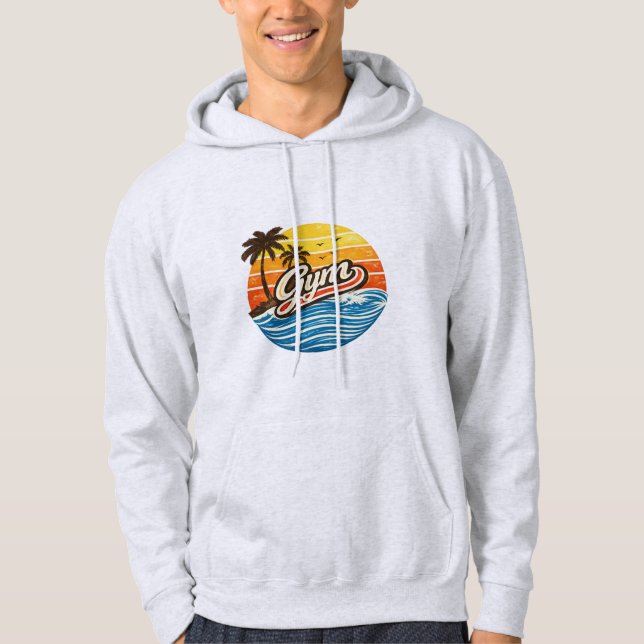 Sudadera Gym Retro Sunset Design (Anverso)