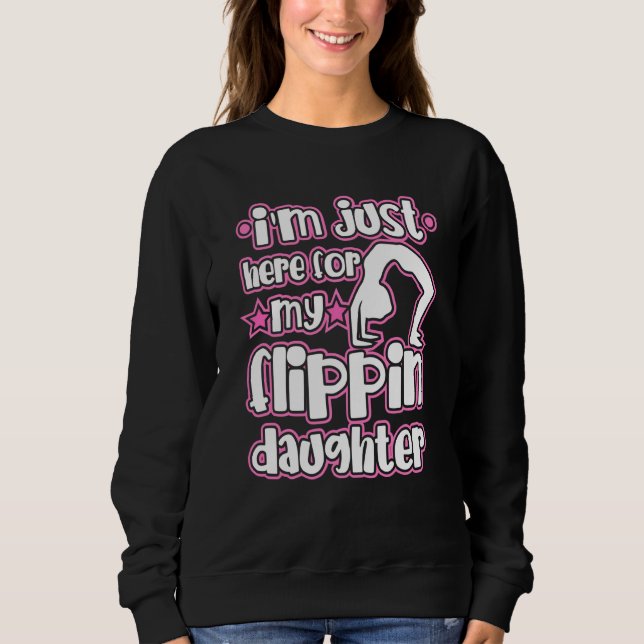 Sudadera Gymnast Mom O Dad Flippin Daughter Silhouette Des (Anverso)