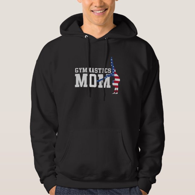 Sudadera Gymnastics Mom Gymnast Mother Parent American Flag (Anverso)