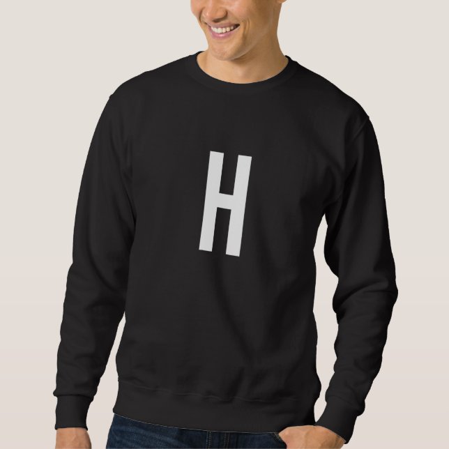 Sudadera H Letter Number Symbol Alphabet Initial Premium (Anverso)