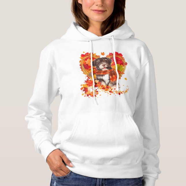 Sudadera Habaneses Con Corazón Hecho De Hojas De Otoño (Anverso)