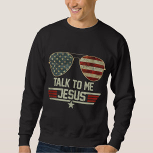 Sudadera Háblame Jesús Bandera Estadounidense Gafas De Sol