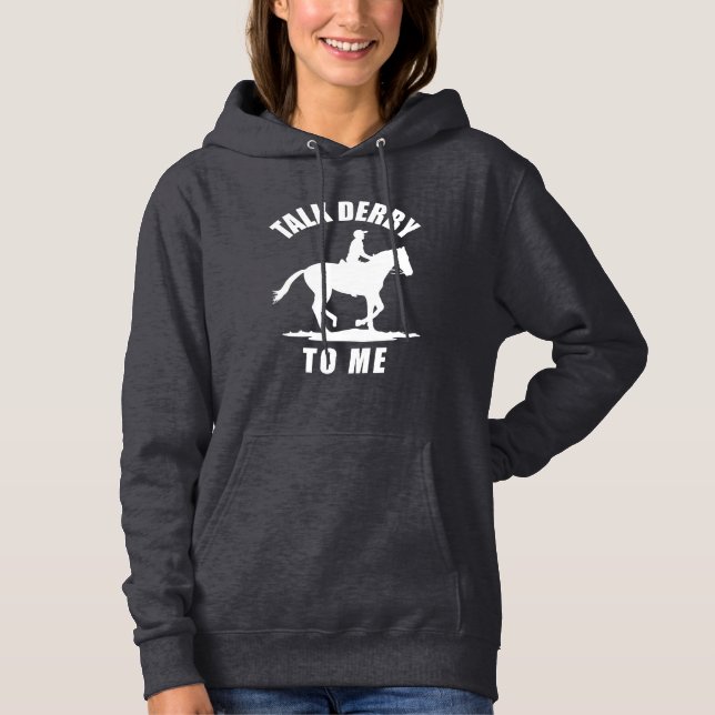Sudadera Hablar De Derby A Mí - Carreras De Caballo (Anverso)