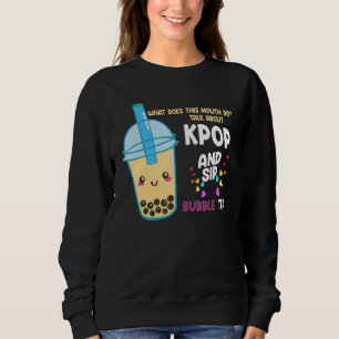 Sudadera hablar sobre kpop y beber té de burbujas Merch de